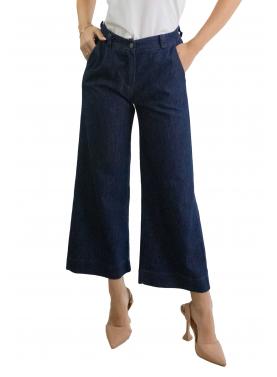 Jeans cropped con bottone "Mya"